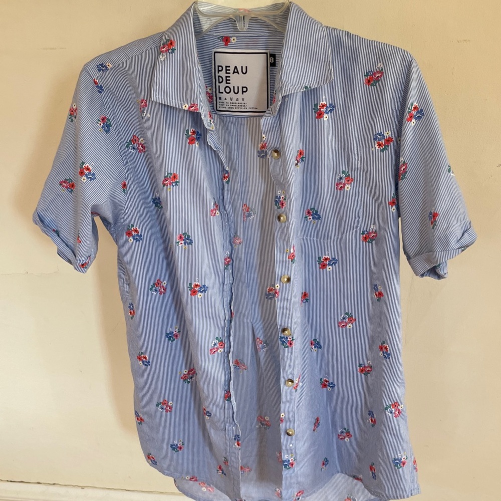 Peau De Loup Striped Floral Women’s Shirt